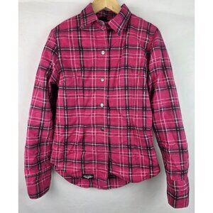 Street & Steel Women's Motorcycle Jacket Medium Pink Plaid Armored Shoulder Pads